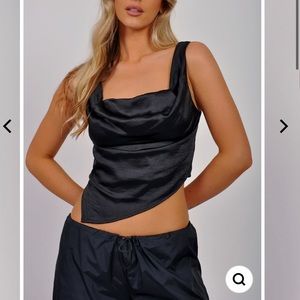 NWT satin cowl neck top